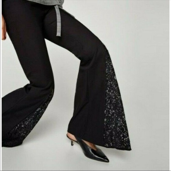 Zara Pants - Zara Black Bell Bottom Trouser w/ Lace